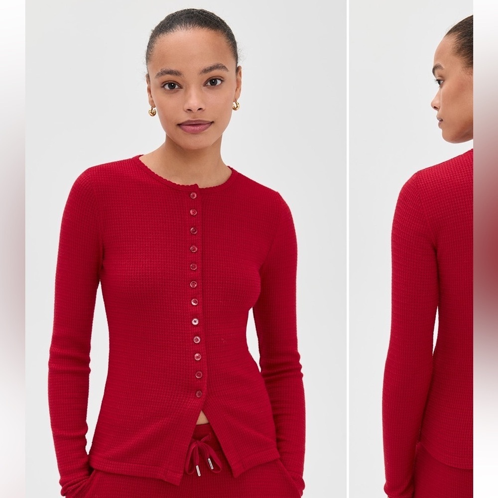 Madewell button down waffle top